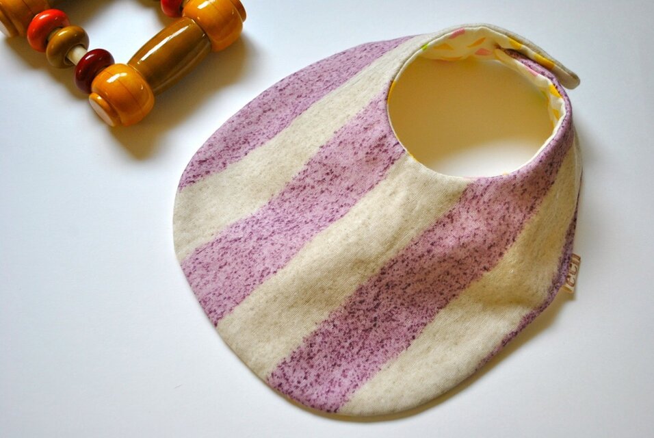 しっかりストライプ♥ベビースタイ（グレープ）