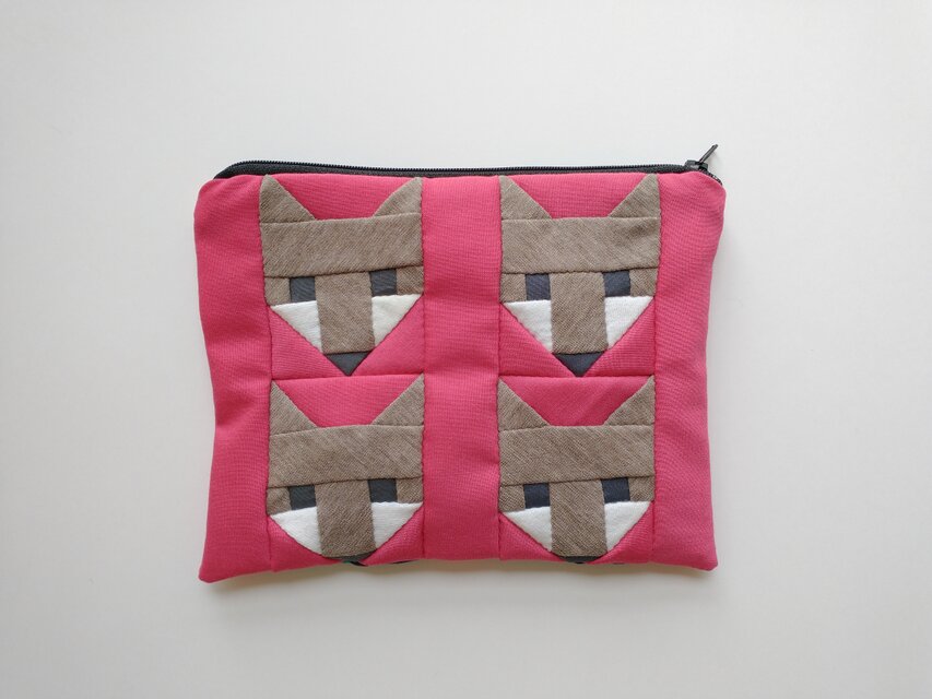 パッチワーク・ポーチ　キツネ