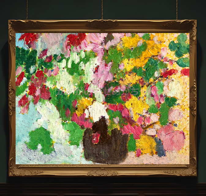 原画「花瓶の花」F4・油彩画