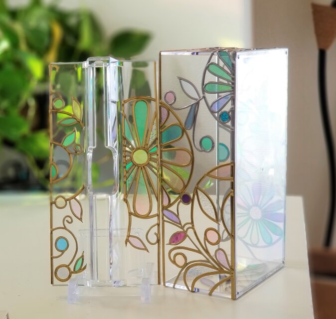 受注:『光の宴』グラスアート　ペーパータオルケース