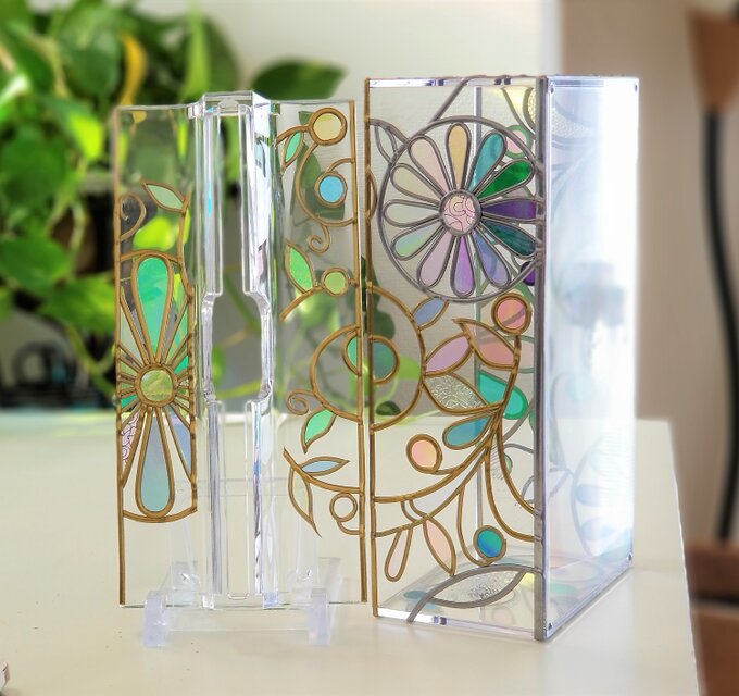 受注:『光の宴』グラスアート ペーパータオルケース | iichi 日々の