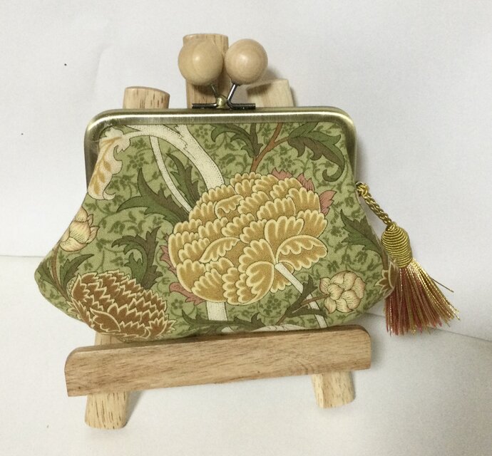 レア　ウイリアムモリス　クレイ　木玉親子がま口ミニ財布　