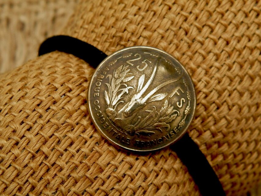 ＃H192　French West Africa Coin Hair Elastic