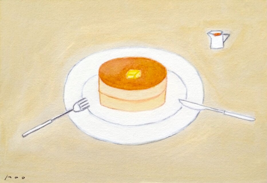 原画「ホットケーキ/hot cake」水彩イラスト ※木製額縁入り | iichi