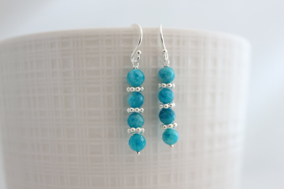 アマゾナイトの青空ピアス/イヤリング　sterling silver