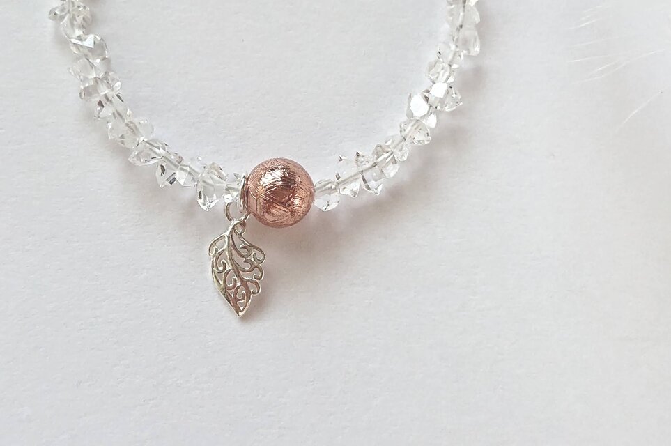 *ギベオン隕石とハーキマーダイヤモンドのブレスレット