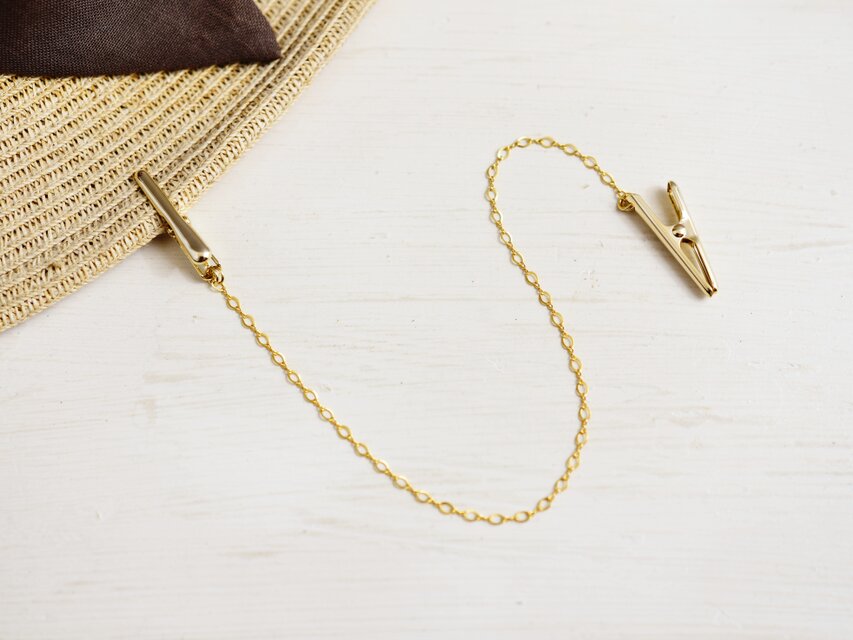 【帽子クリップ・ハットクリップ】大人おしゃれ！K14gf チェーン