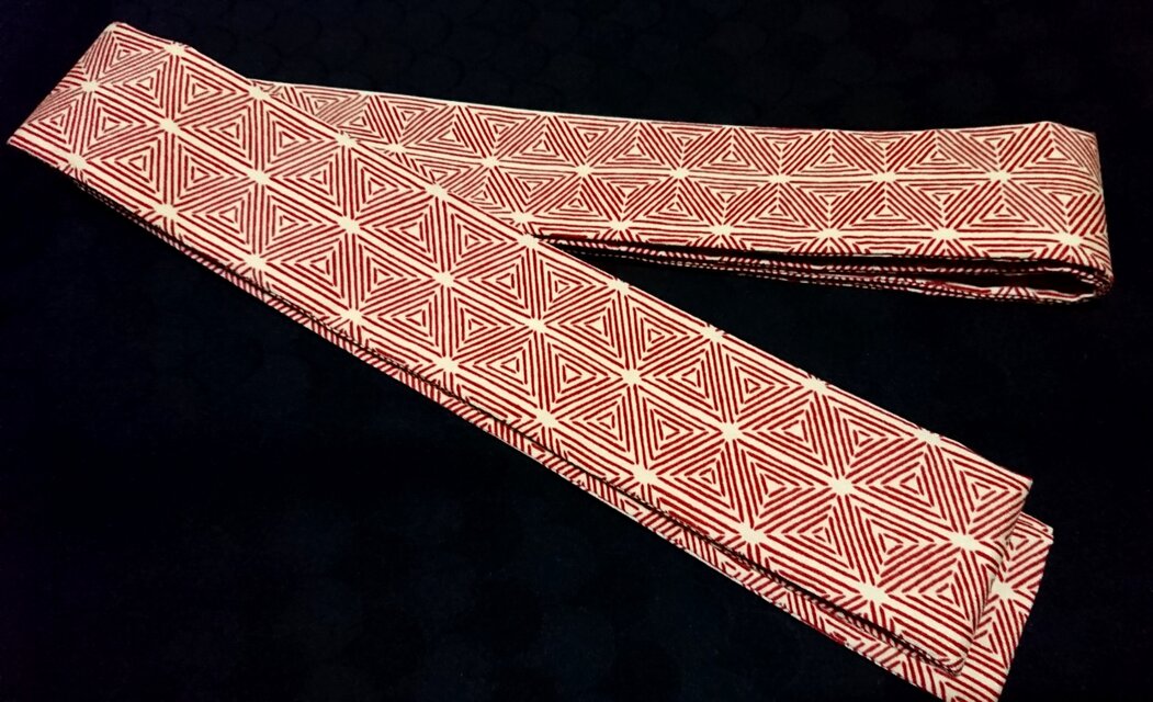 創作帯 居合帯 半纏帯 麻模様 巾約7cm