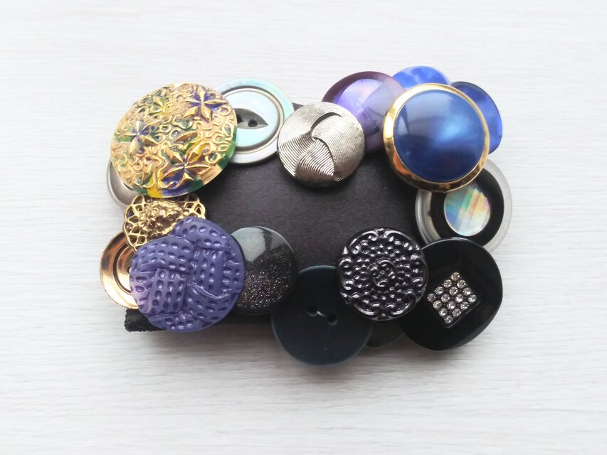 ボタンブローチ  ∼夜空…と星のきらめきと∼