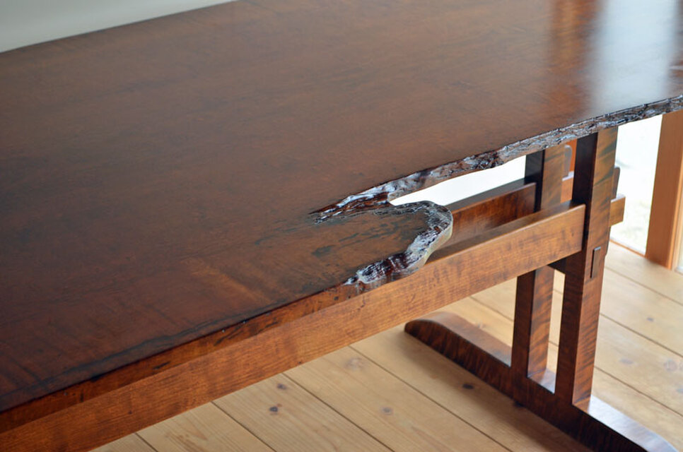 山桜の薄板テーブル-