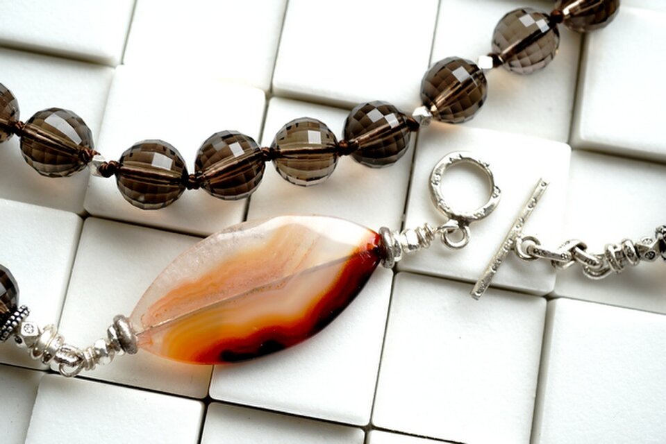 きらっきらなスモーキークオーツのネックレス