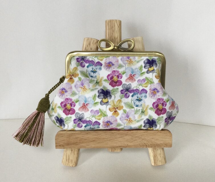 リバティ　シンクオブミー　リボン親子がま口ミニ財布　