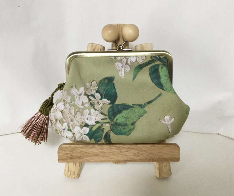 リバティ　アーカイブライラック　木玉親子がま口ミニ財布