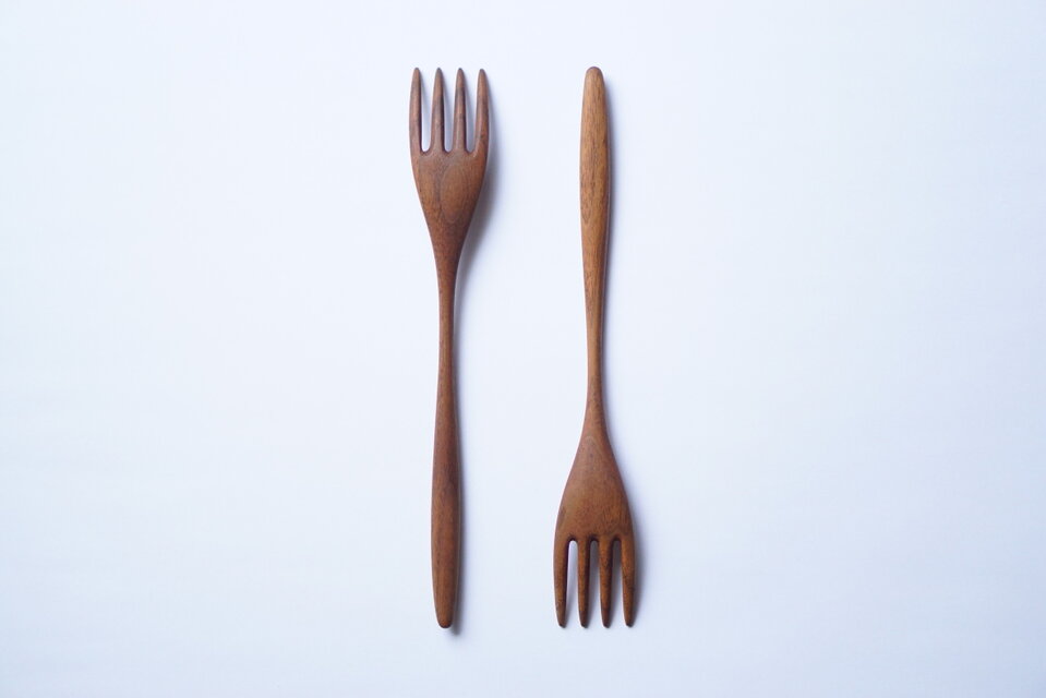 木のフォーク 大（ウォルナット）A004-1
