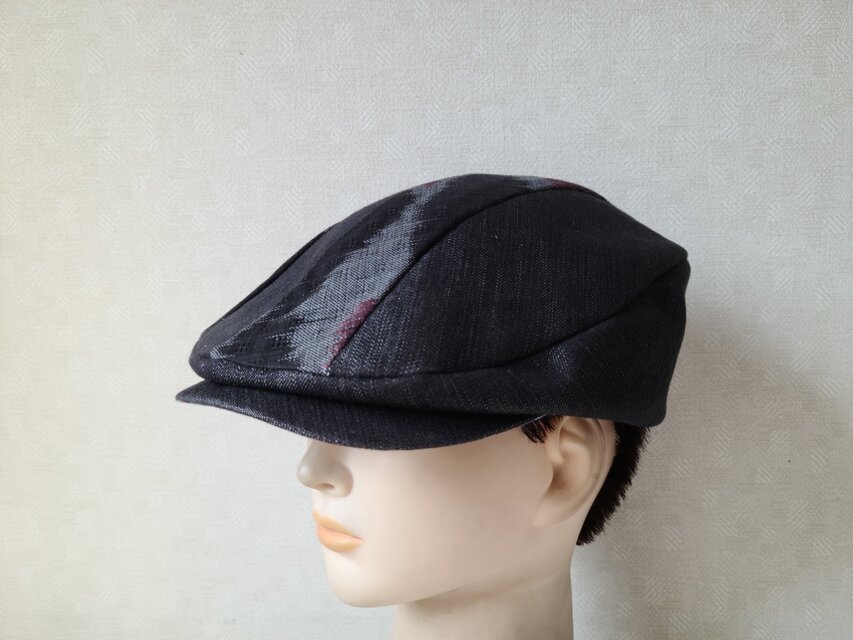 魅せる帽子☆和柄とブラックデニムのハンチング