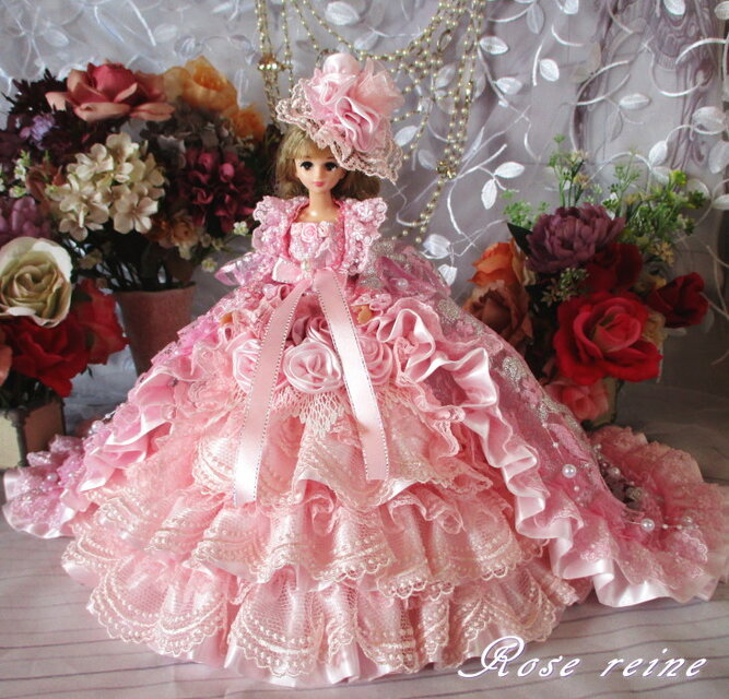 ベルサイユの薔薇 スウィートピンクビスチェドレスガウントレーン2Wayドールドレス 豪華4点セット