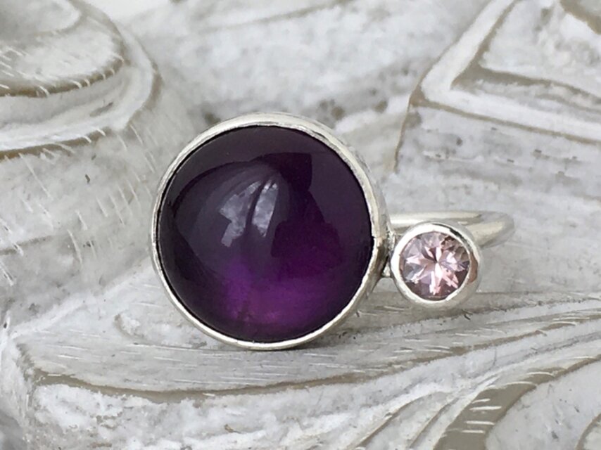 アメシスト＆ピンクトルマリン・リング（silver）