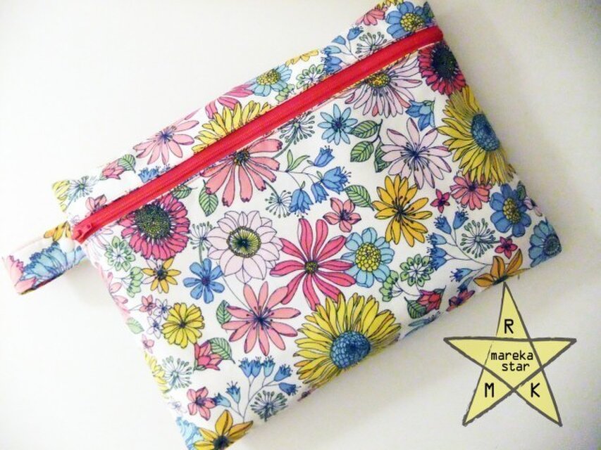 【売約済K様】№23.おむつポーチ ☆”お花畑