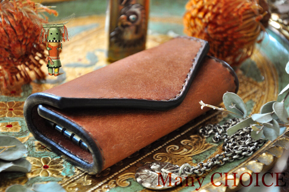 イタリアンレザー・革新のプエブロ・キーケース（ウォールナット）