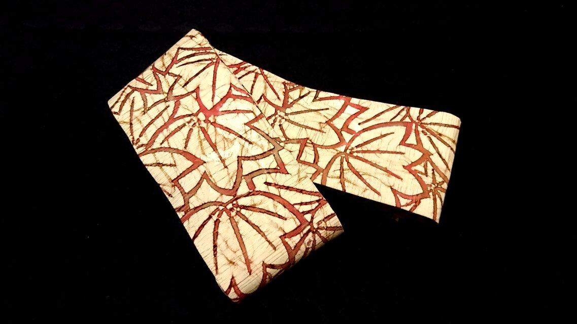創作帯☆角帯 紅葉模様 巾約10cm