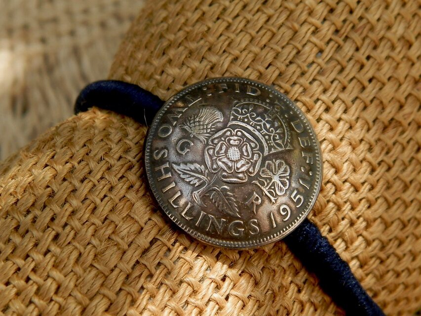 ＃H196　UK Coin Hair Elastic