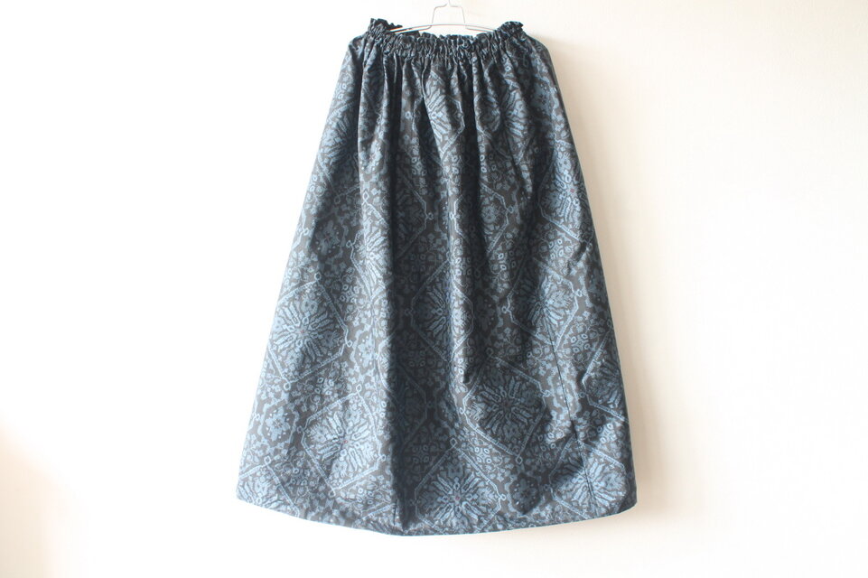 ☆大島紬着物ロングスカート☆幾何学模様♪32ks11