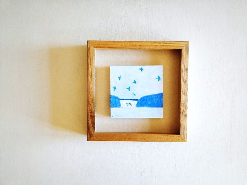 原画「見晴らしのよい場所」 水彩 絵画 ※ボックス額縁入り | iichi