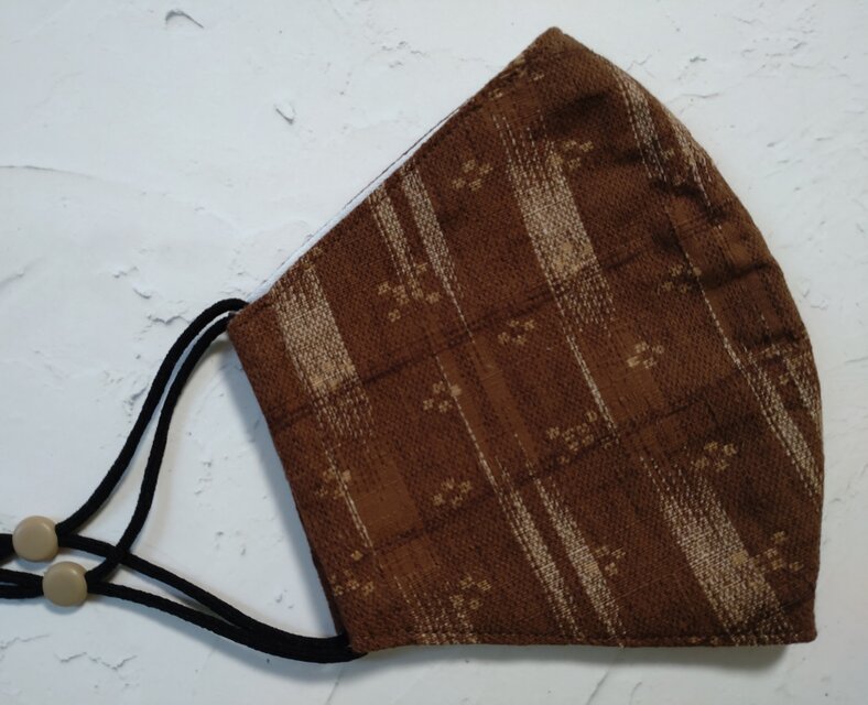 和柄♪こげ茶☆立体マスク