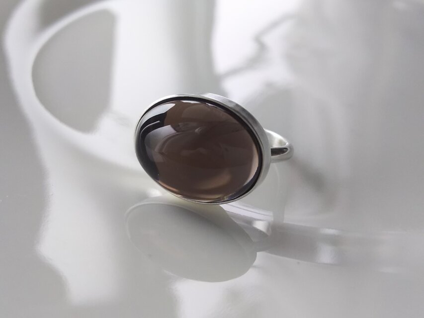 グラウンディングのリング スモーキークォーツ