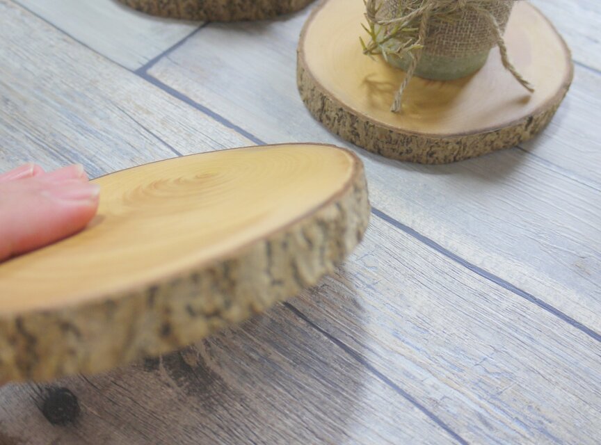 北欧気分 ほっこりキャンドル＆切り株コースターのセット