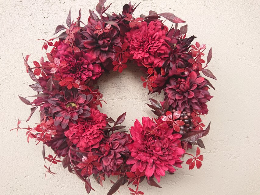 秋色ダリアのリース