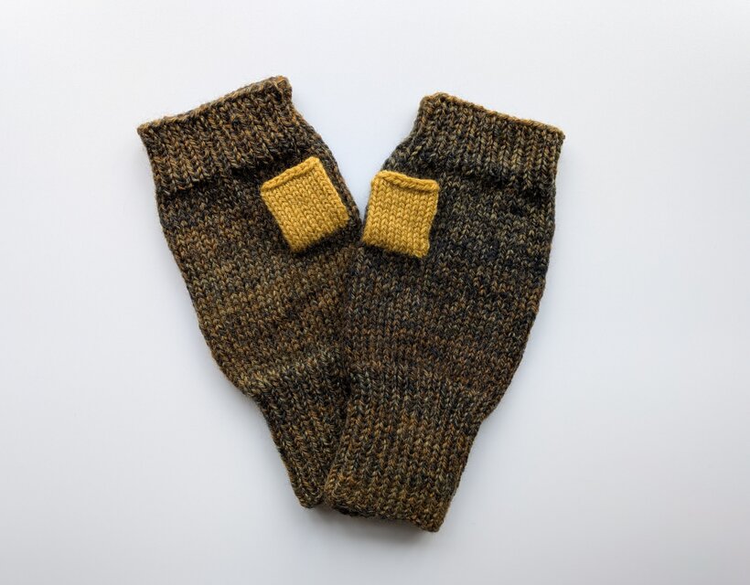 ハンドウォーマー 茶色杢