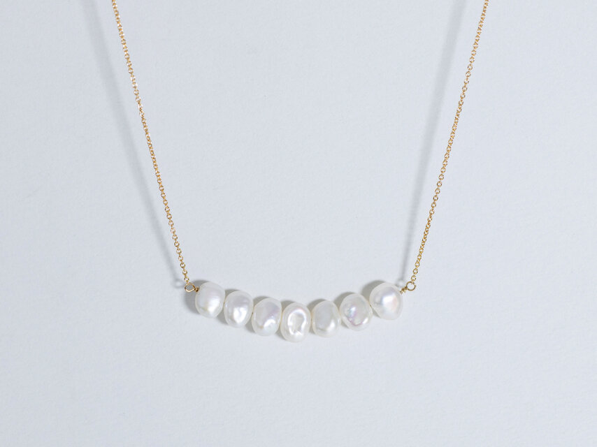 K18YG KESHI Pearl Pendant Necklace