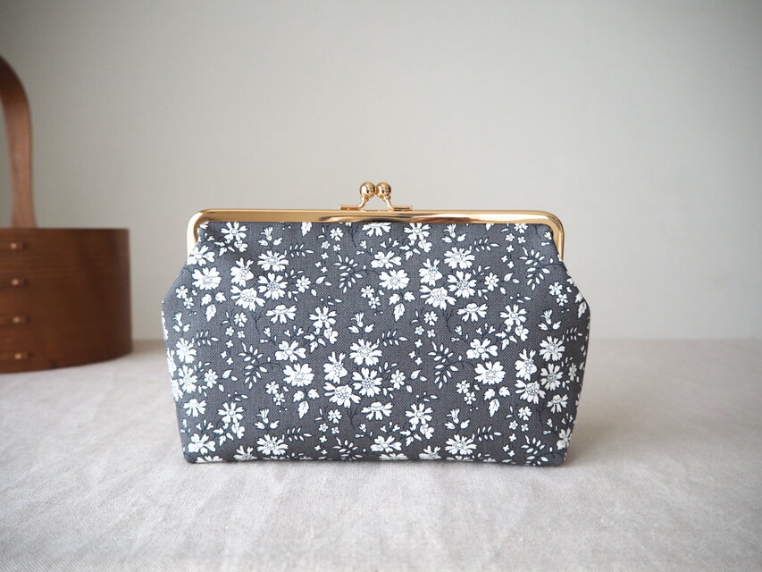 帆布がま口　「Capel」グレー