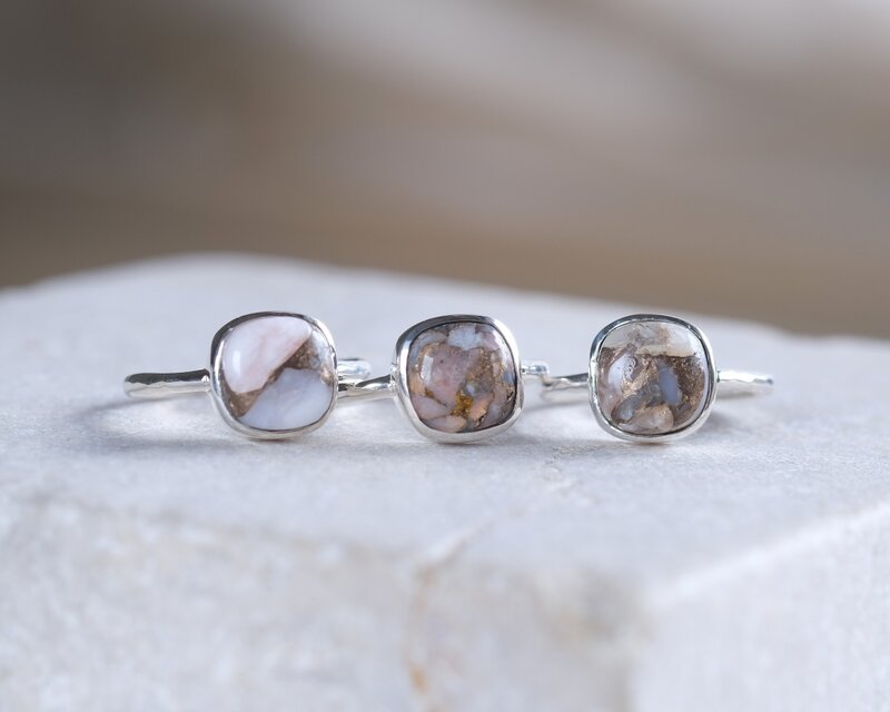copper pink opal ring コッパーピンクオパール シルバーリング