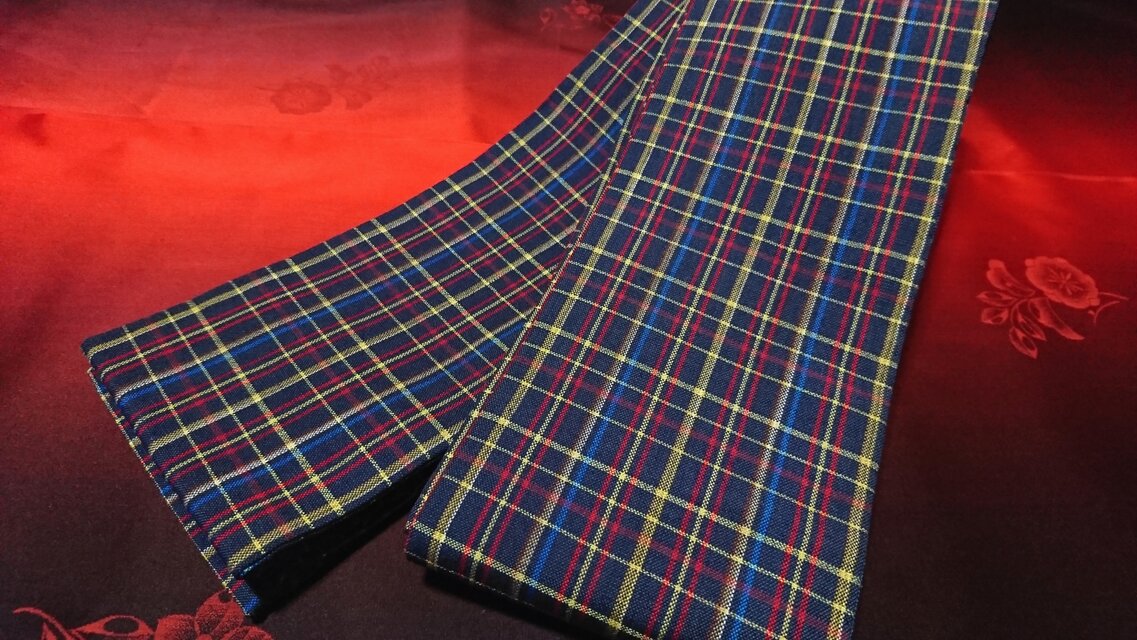 創作帯☆角帯 チェック柄 巾約12cm