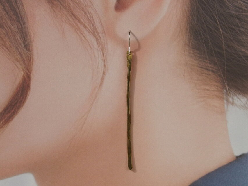真鍮ピアス　棒　【brass】　両耳用2つセット