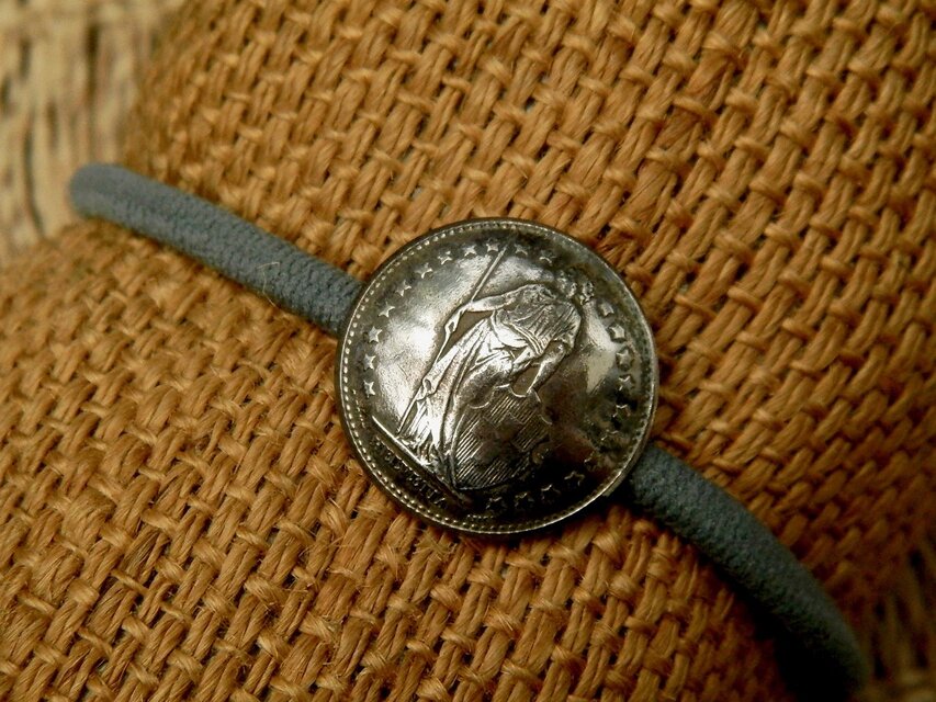 ＃H24 Switzerland Coin Hair Elastic