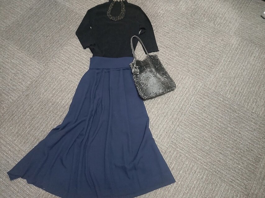 ★再販★一点物★丈100㎝まで★濃紺エレガント★インポート・ジョーゼット★裏地付★受注製作★