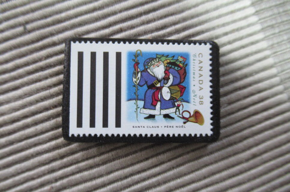 カナダ　クリスマス切手ブローチ7718