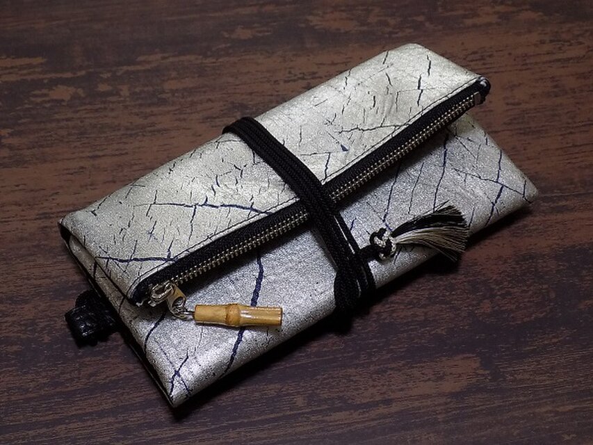 特別仕様　本革製道中財布　「錫箔」
