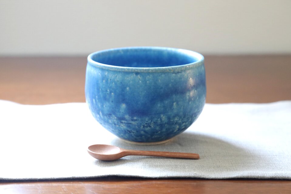 ブルーマット釉のボウル ＊ カフェオレやお抹茶などに