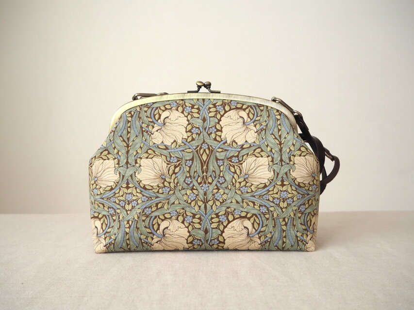 がま口ショルダーバッグ 「Pimpernel」ベージュ