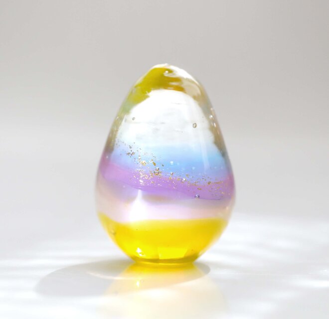 ガラスの雫の小さなオブジェ 「夕暮れのグラデーション」