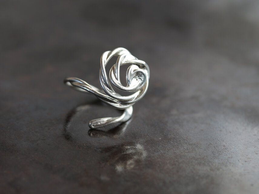 錫のオープンリング　TOLOLY　うねり