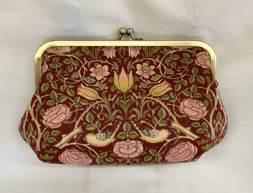 ウイリアムモリス　ローズ　がま口コスメポーチ　