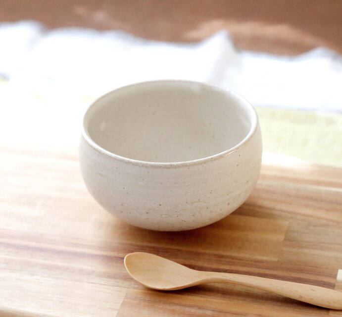 白マット釉のほっこりボウル ＊ お抹茶やスープなどに