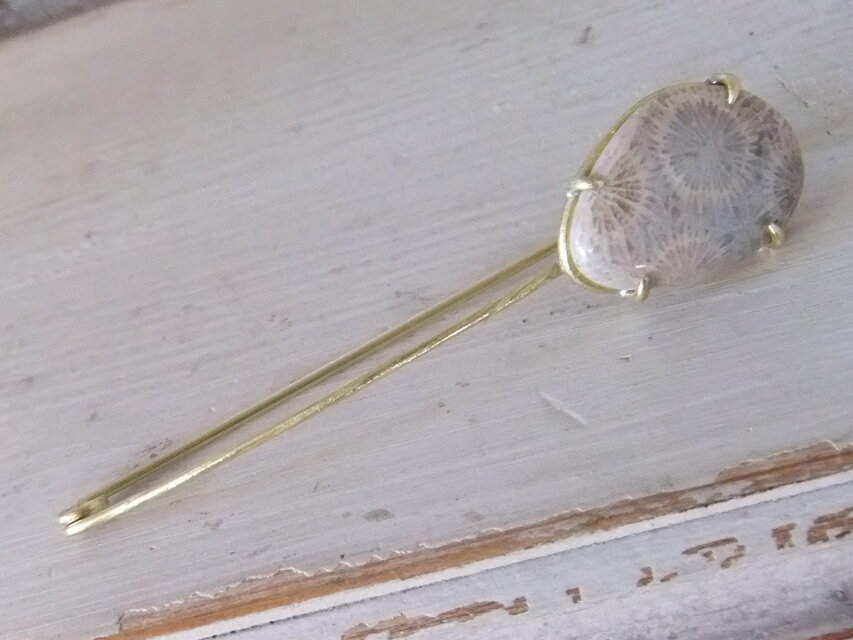 サンゴの化石＊ストールピン