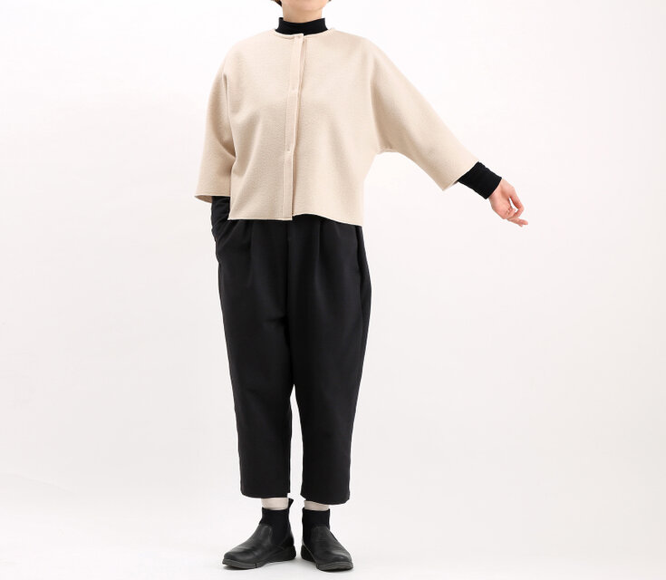 #391カーディガン(圧縮ニットライトベージュ)