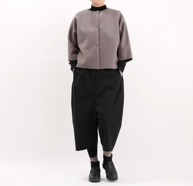 #392カーディガン(圧縮ニット、グレージュ)